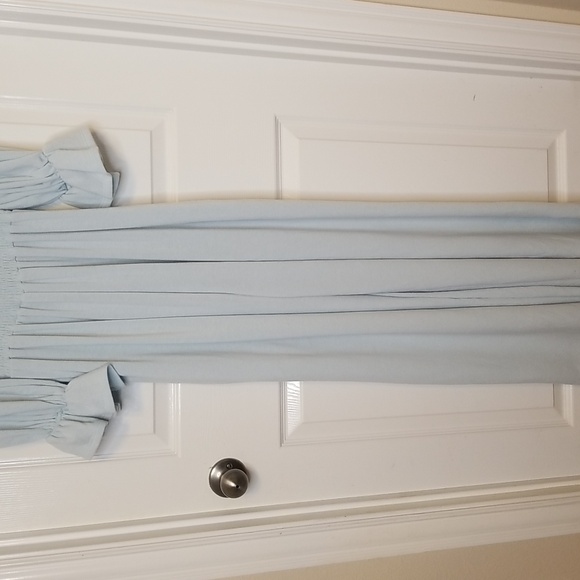 Blue Buttercup Light Blue Longsleeve Square Neck Jumpsuit - Picture 3 of 14